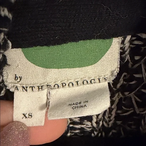 Anthropologie black/grey cotton cardigan women’s size XS - Picture 2 of 5